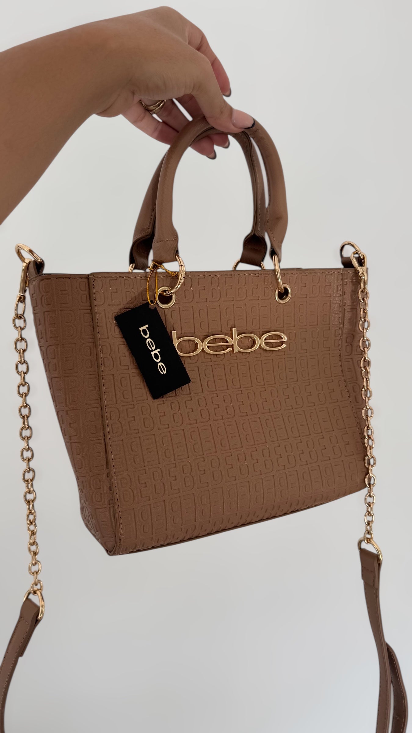 Bebe Celia Embossed Logo Satchel Bag & Crossbody