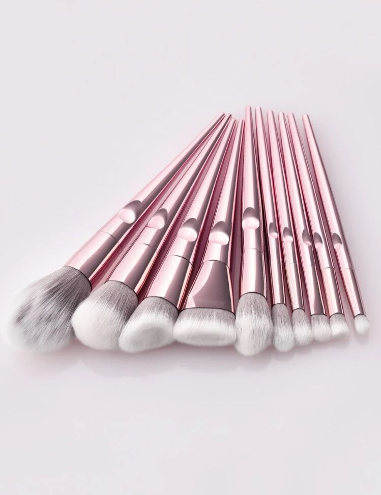 Set de 10 brochas ergonomícas genéricas - Rose Gold