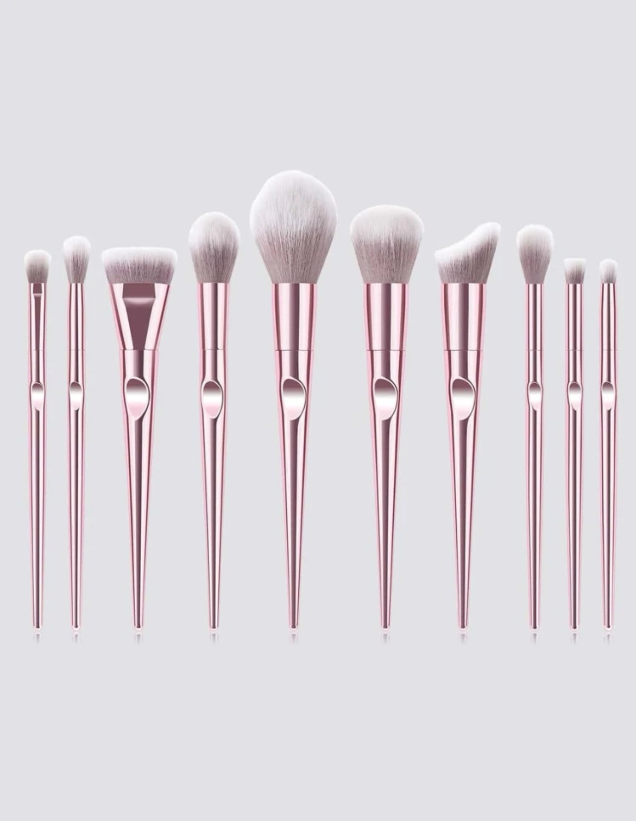 Set de 10 brochas ergonomícas genéricas - Rose Gold