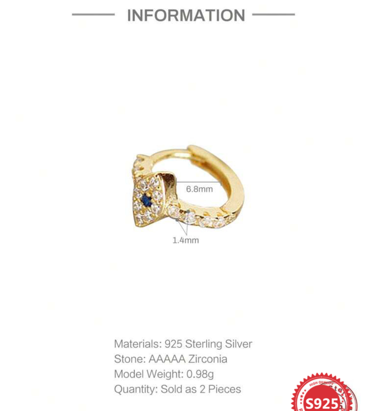 Mini argollas de ojo turco