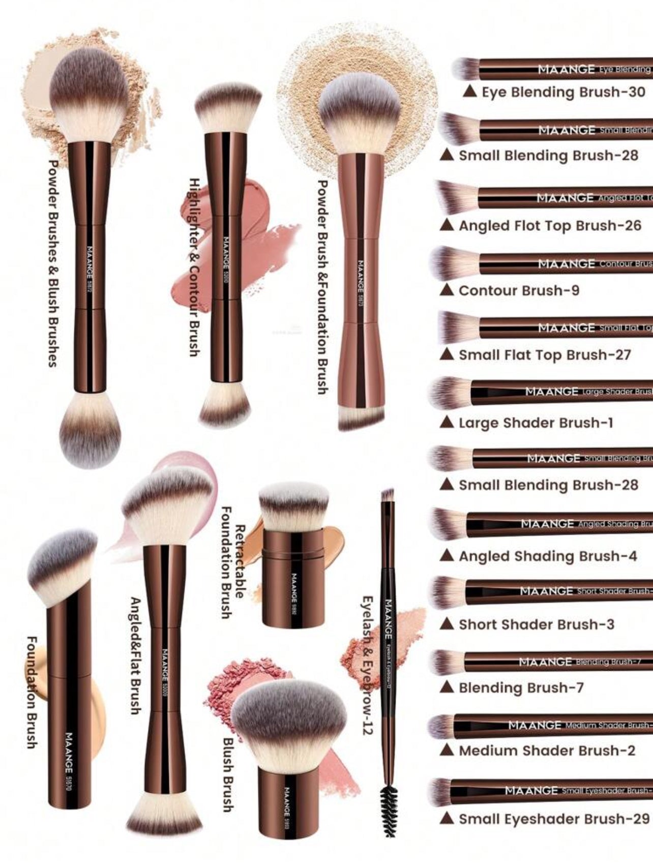 Maange Professional Brush Set 20 piezas