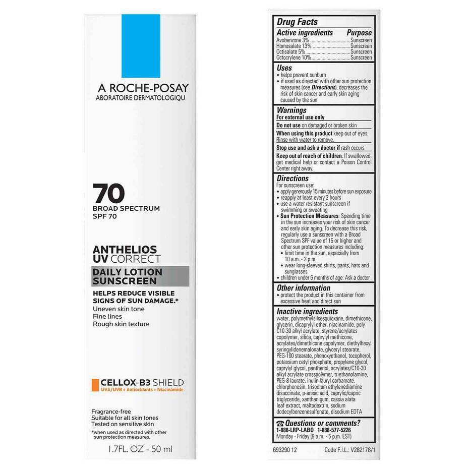 La Roche Posay Anthelios 70 UV Correct daily lotion sunscreen