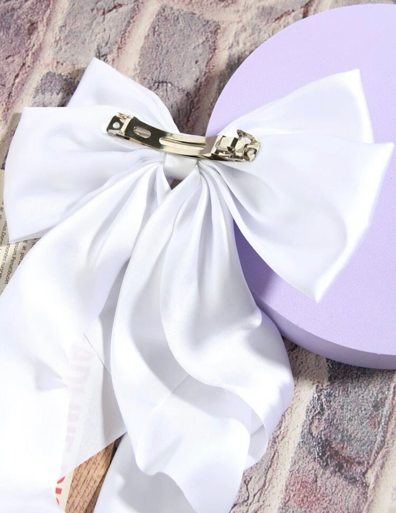 White Hair Bow Large