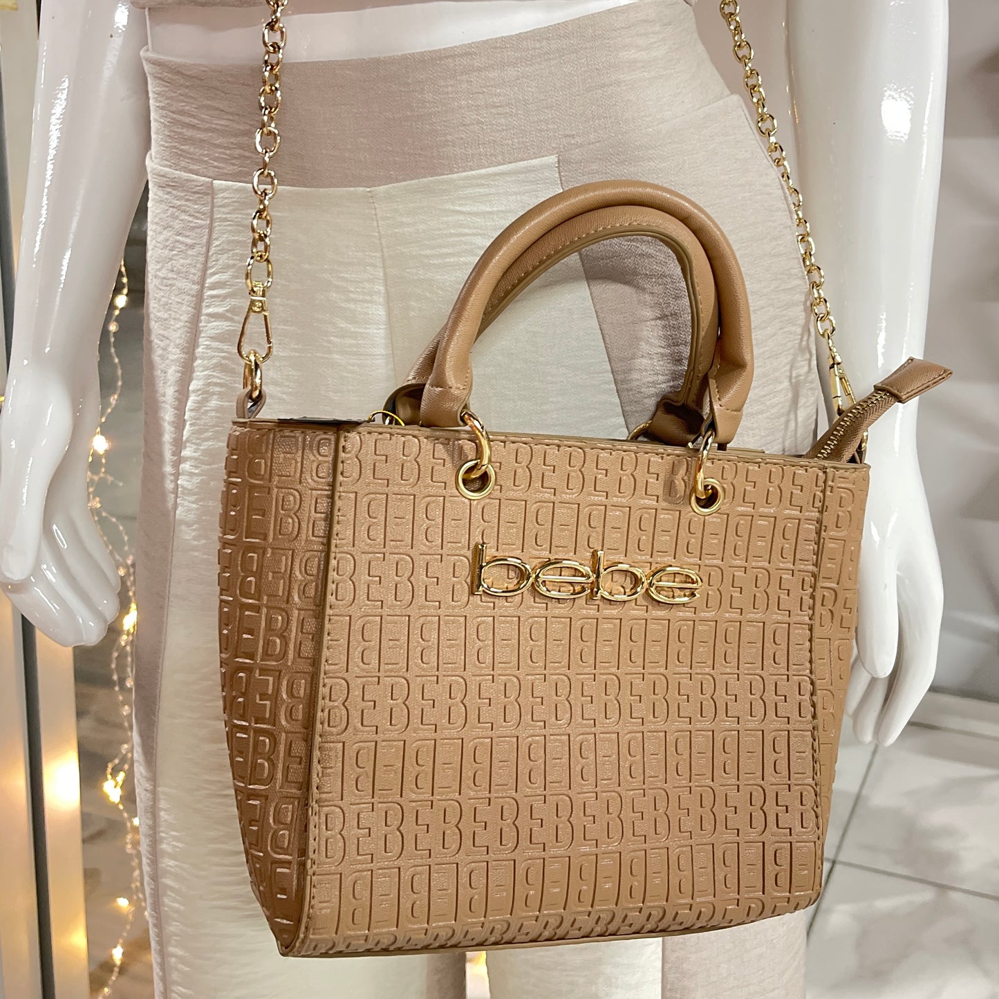 Bebe Celia Embossed Logo Satchel Bag & Crossbody
