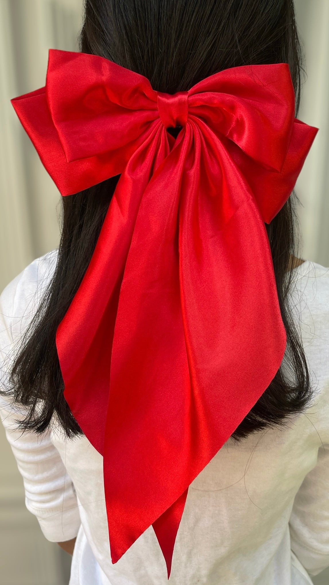 Long bow Alligator Clip Red