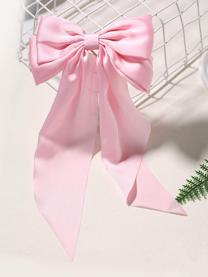 Long bow Alligator Clip Blush