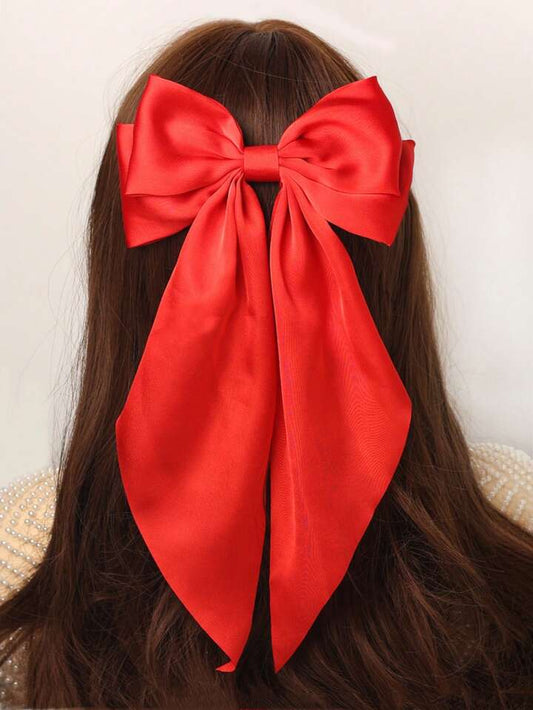 Long bow Alligator Clip Red