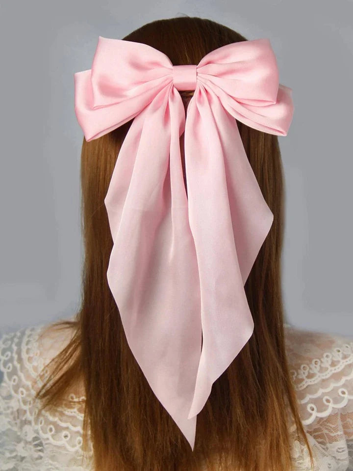 Long bow Alligator Clip Blush