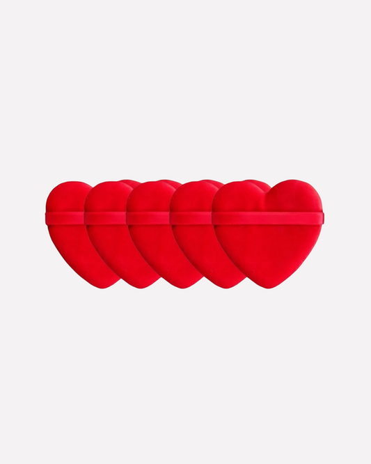 Puff de corazón Rojo 5 unidades