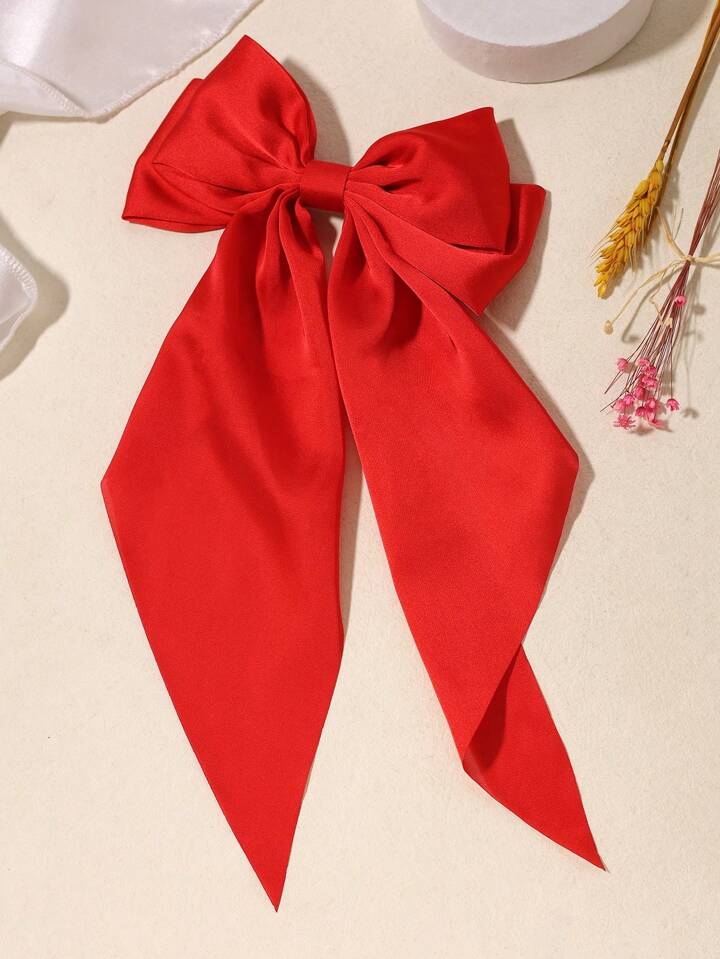 Long bow Alligator Clip Red