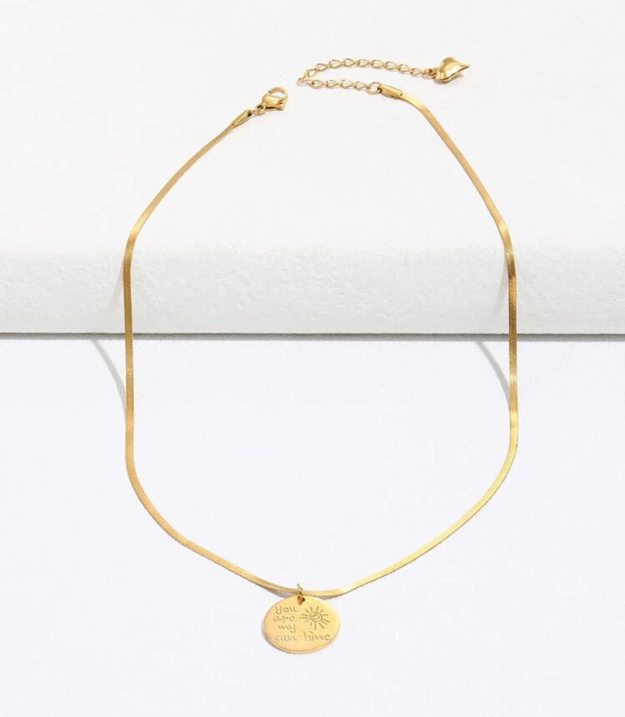 Cadena dorada “You’re my sunshine” acero inoxidable